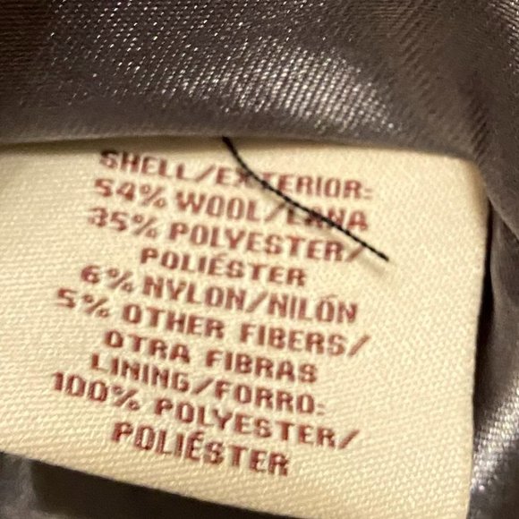 Covington grey wool blend frill short pea coat, size S - Picture 6 of 7